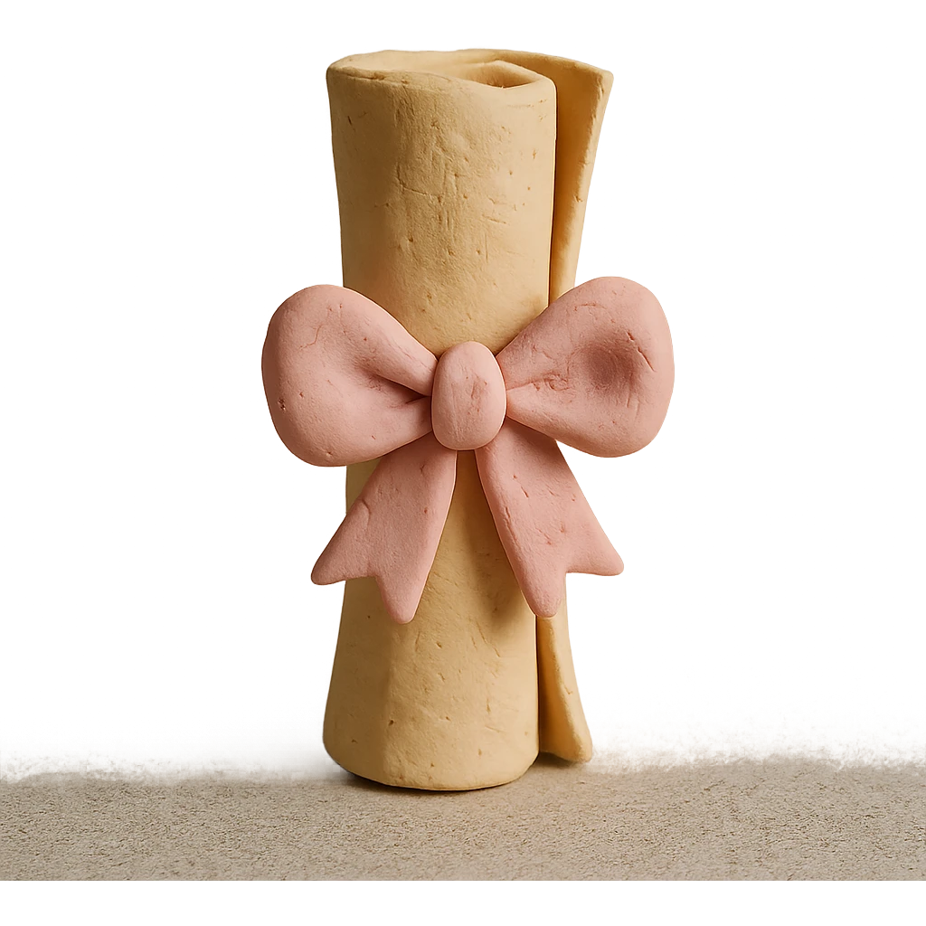 parchment tied with a pastel pink bow emoji