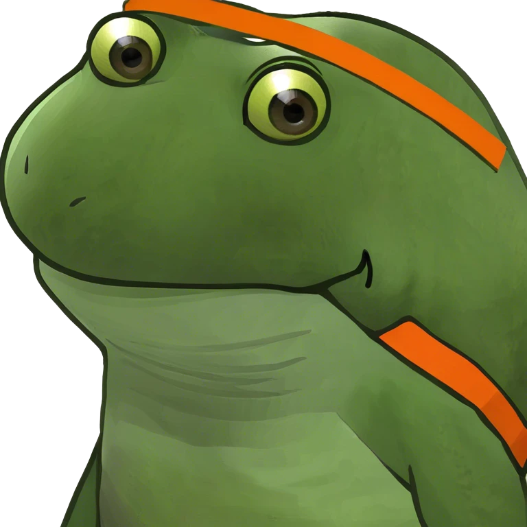 bufo with a turtle shell and an orange headband emoji