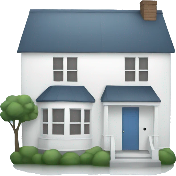 white home on blue round background emoji