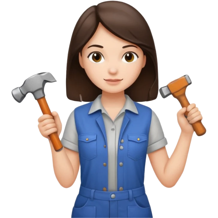brunette girl renovating her apartment emoji