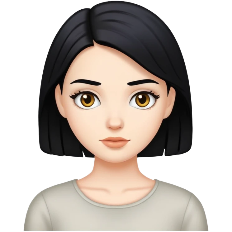 White girl with black hair emoji