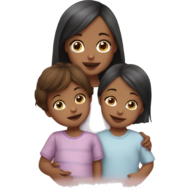 One little girl with Baby brother and Baby Sister emoji