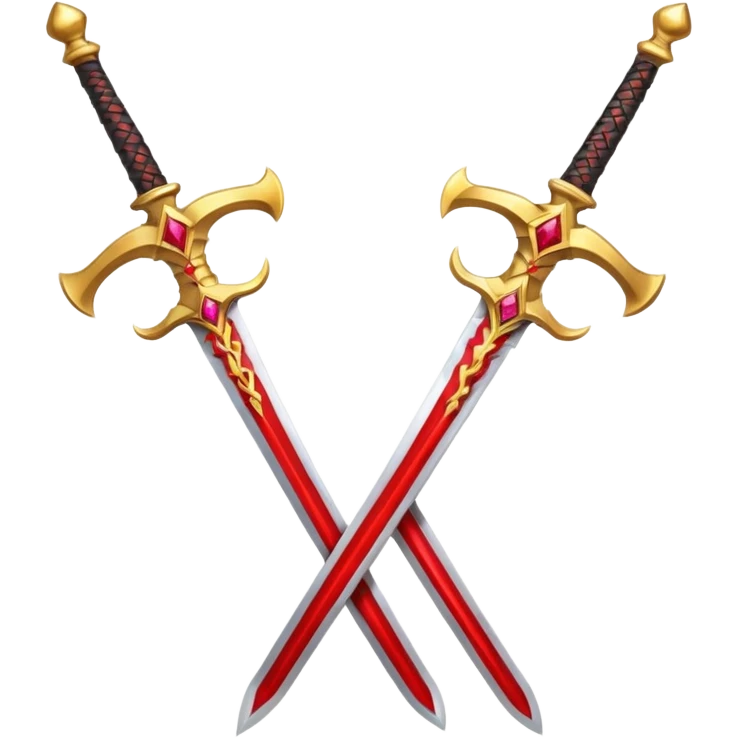 Two powerful on fire golden fiery royal crossed swords emoji