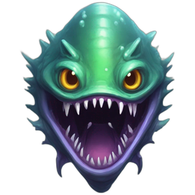 alien sea monster scifi roguelike rpg style inspired by slay the spire digital art emoji