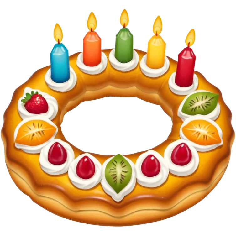 genera una versión de emoji de una rosca de reyes mexicana emoji