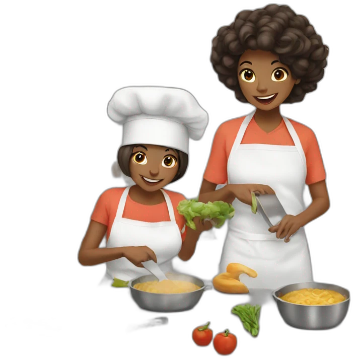 Cooking together in the kitchen emoji