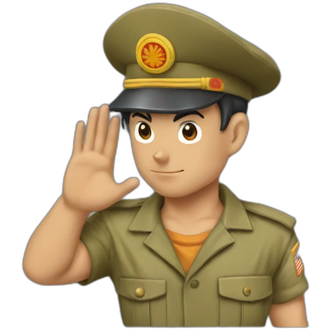 goku military salute emoji