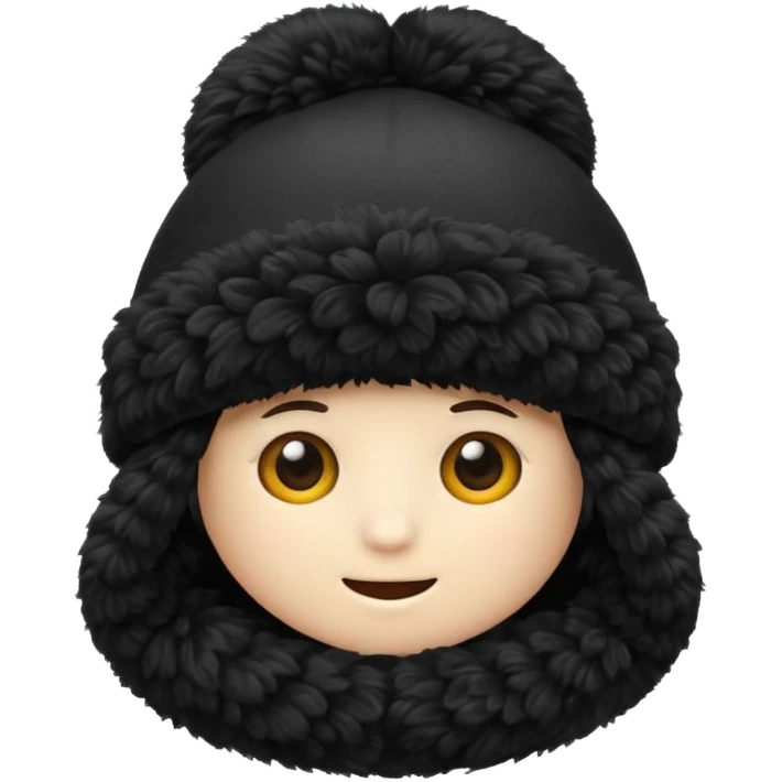 black fluffy hat emoji