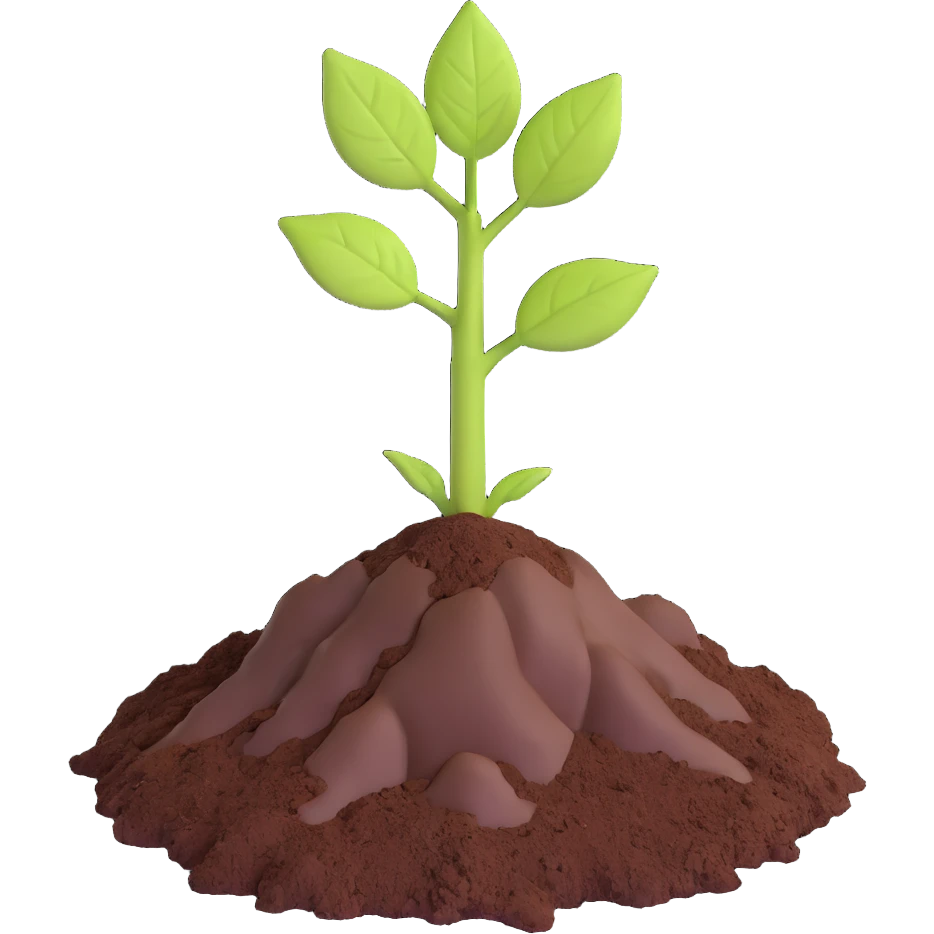 a young plant emerging from earth emoji