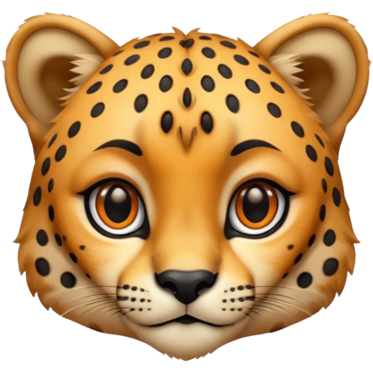 Cute small face cheetah emoji