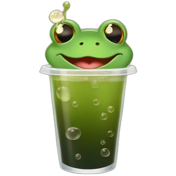 Frog-drink-bubble tea emoji