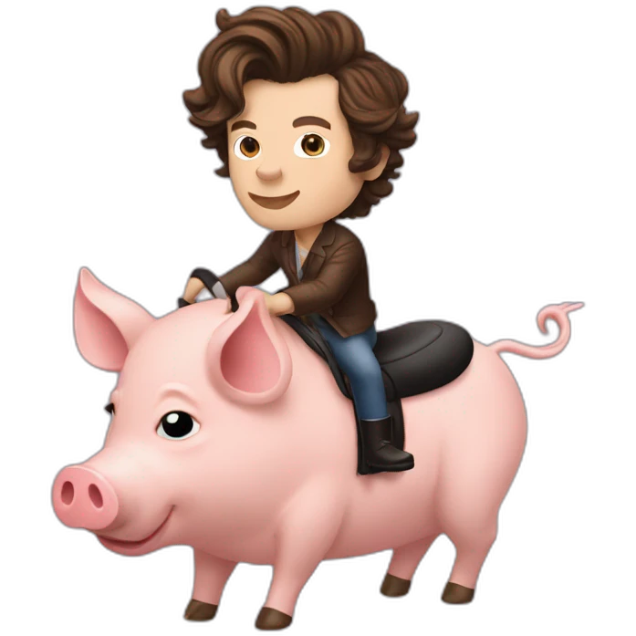 harry styles riding a pig emoji