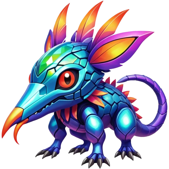  exotic tropical iridescent cyber-Protogen-Fakémon-Pokémon-Vernid-creature emoji