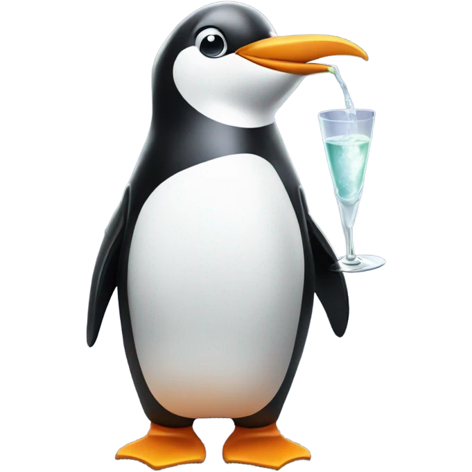 Penguin with a martini emoji