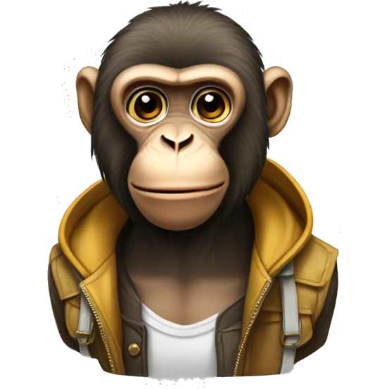 a monkey that has a lot of swag is stylishly urban and stands out very much emoji