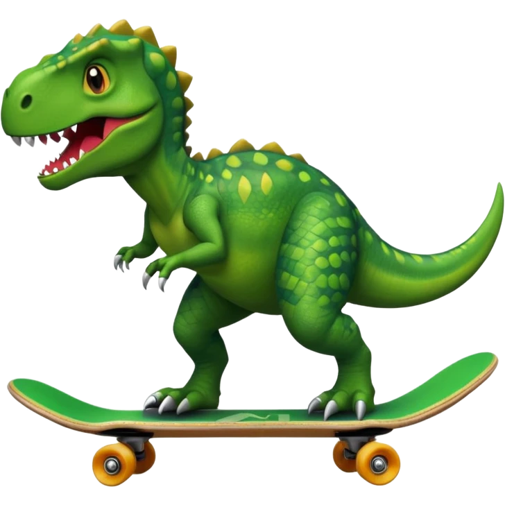 Dinosaur on a skateboard emoji