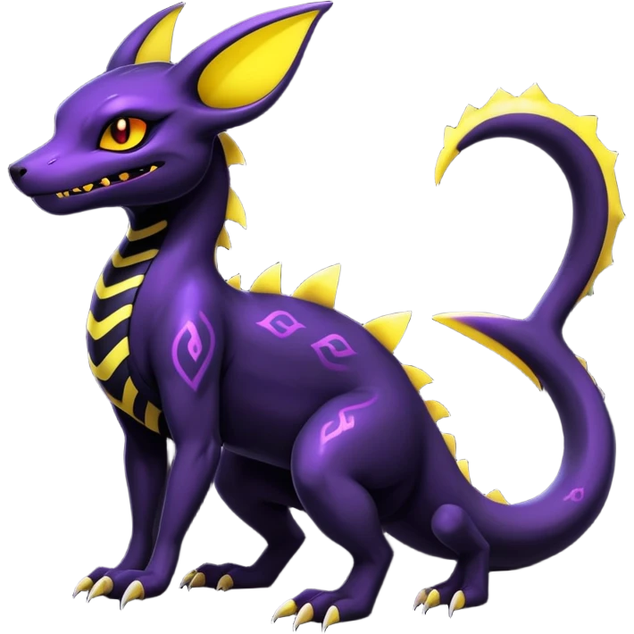 Gothic Colorful Salandit-Umbreon-Fakémon-hybrid-creature (full body)  emoji