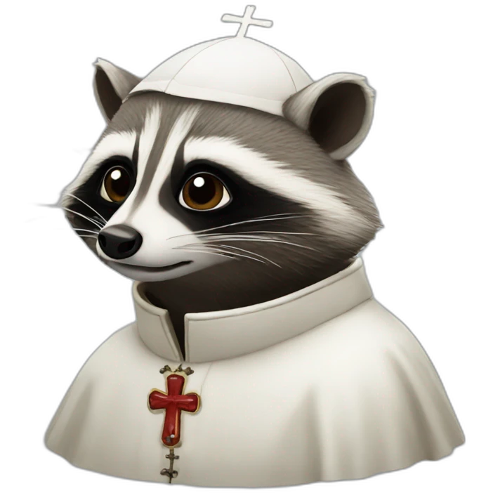 pope raccoon emoji