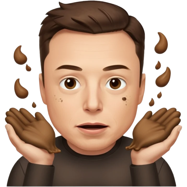 elon throwing poop emoji