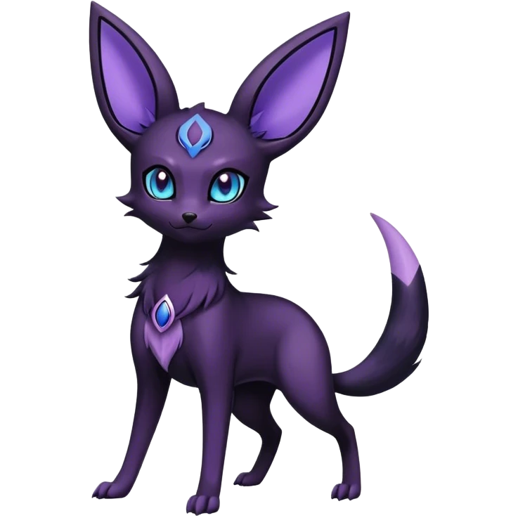 Noibat-Umbreon-Espeon-hybrid, full body, special markings emoji