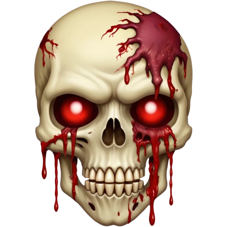 A Hideous mutated monster covered in rotton flesh and bloodin the style of your bleeding skull art, full body emoji