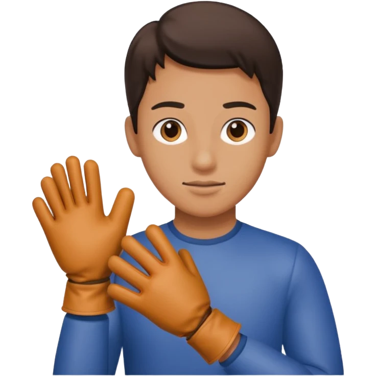 pulling on glove emoji