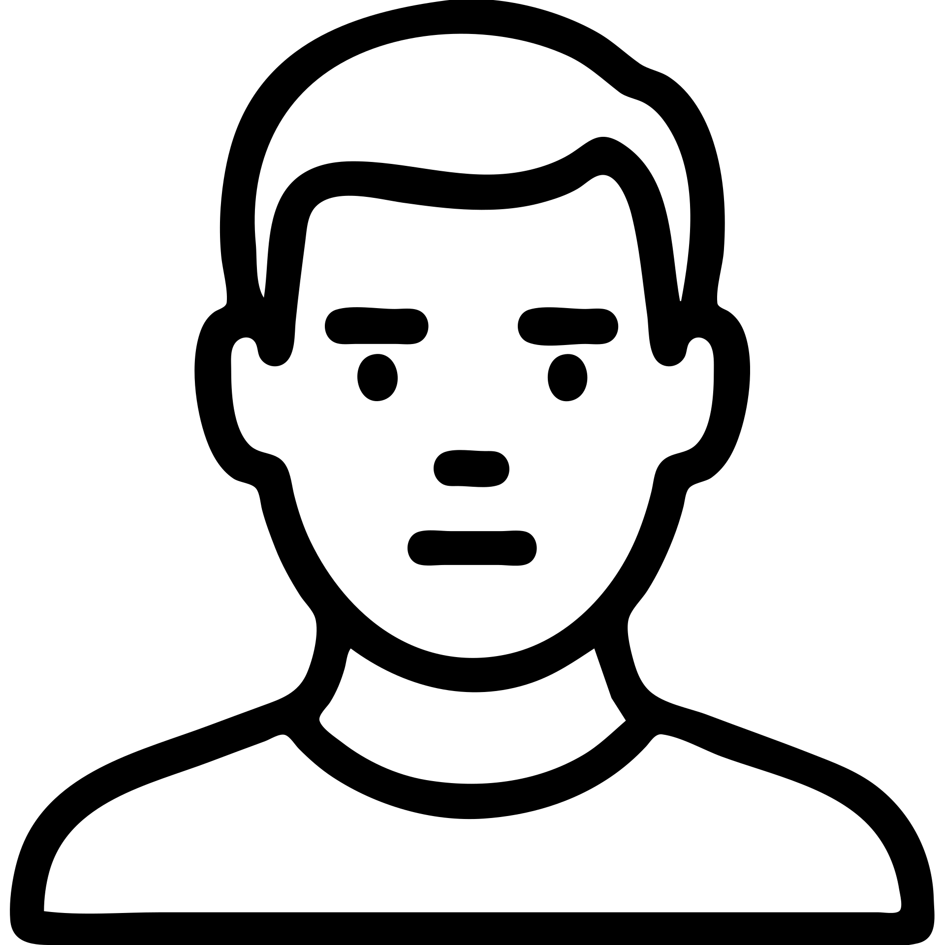 minimalist outlined icon of Michael, short hair, neutral expression emoji