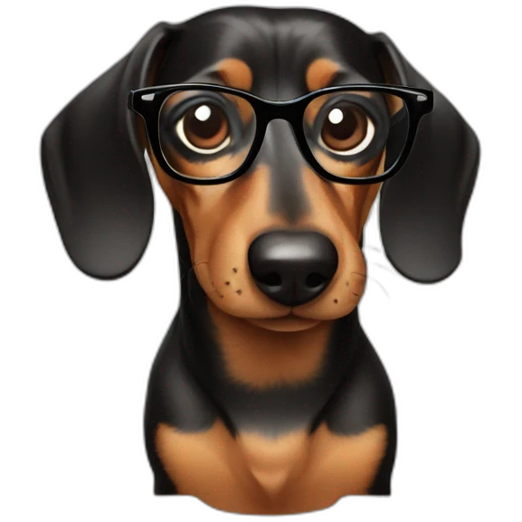 dachshund with glasses emoji