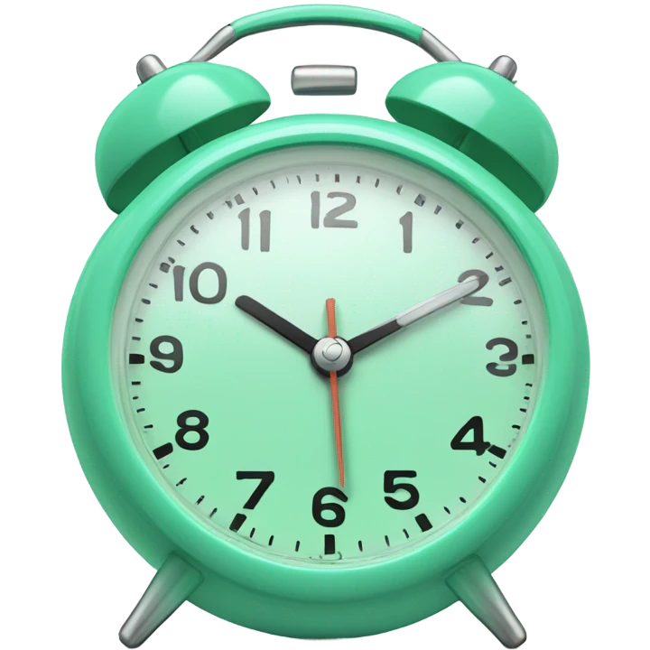 Mint green alarm clock emoji