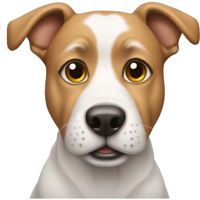 Dog wearing hoffe emoji