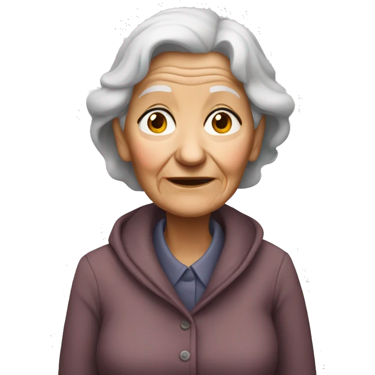 Old woman missing her family emoji