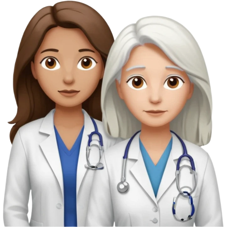 physiotherpay session for a long brown hair woman. but physio is a white hair woman. and they dont like like in the hospital  emoji