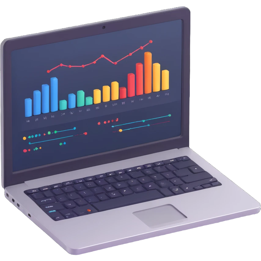 data science emoji a laptop with code and data graphs emoji