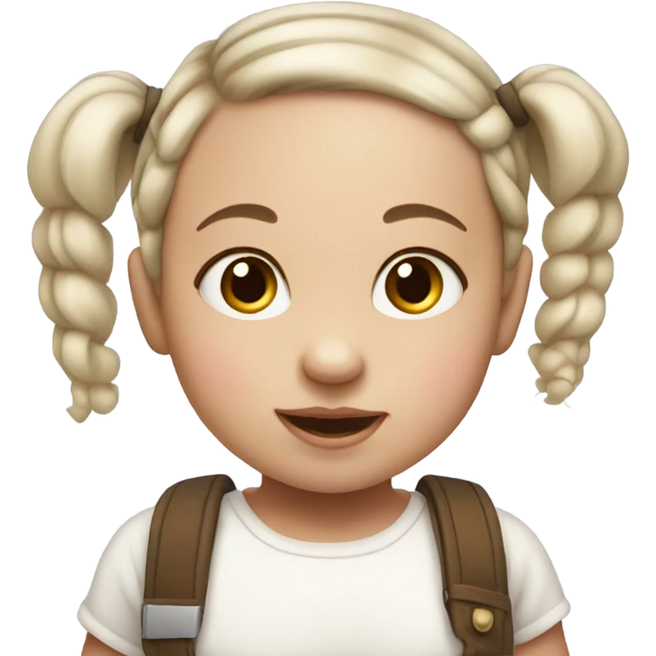  baby white girl with pigtails  emoji