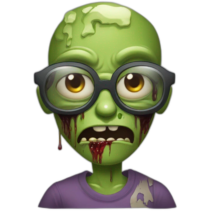 A Zombie Wearing a t-shirt with the text "Miss Bourbon". emoji