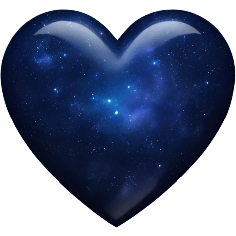 Midnight blue silver galaxy heart  emoji