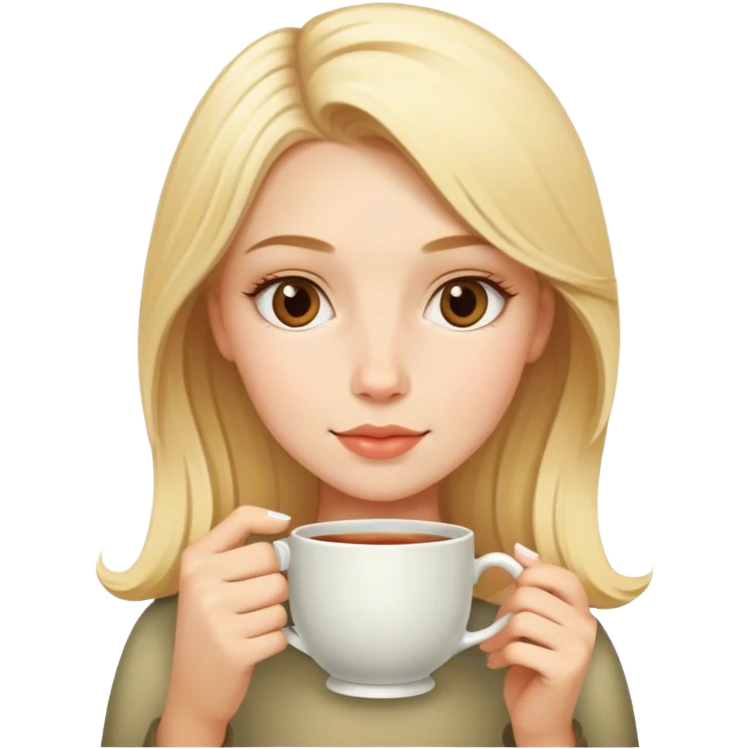Chica rubia tomando te emoji
