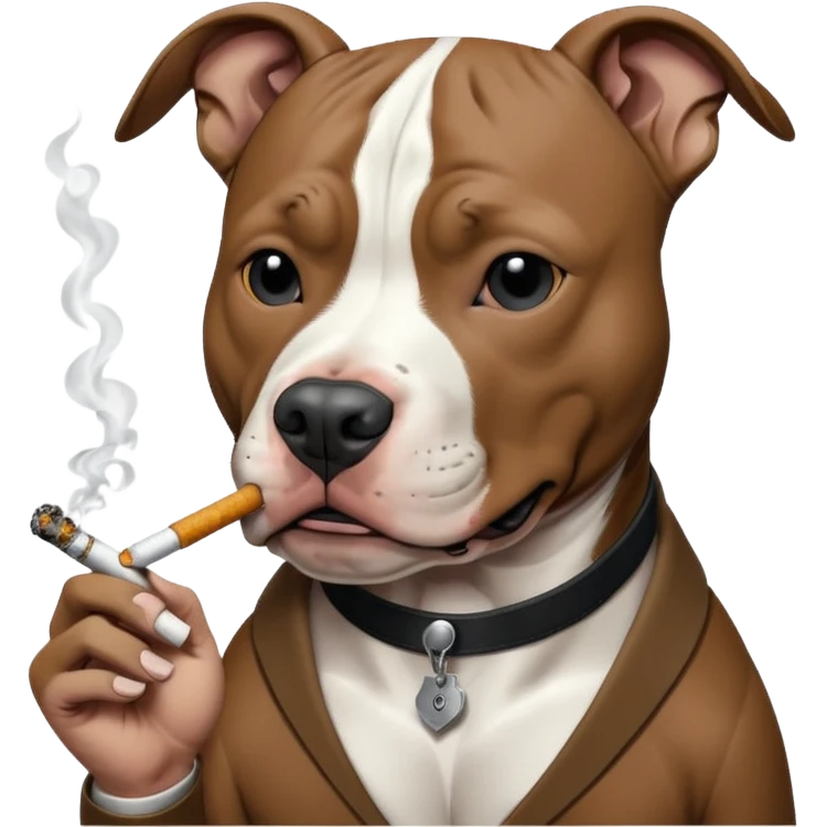 Pitbull smoking emoji