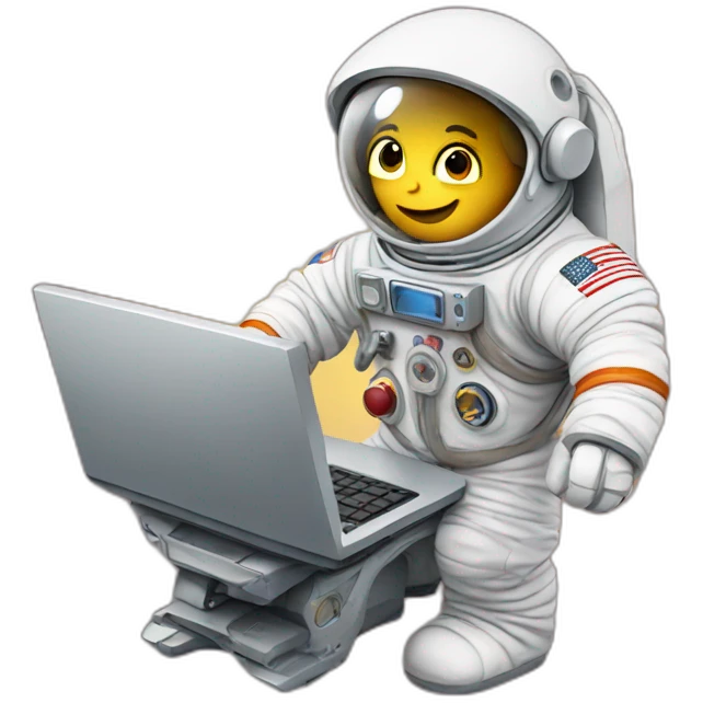 Astronaut with a computer emoji