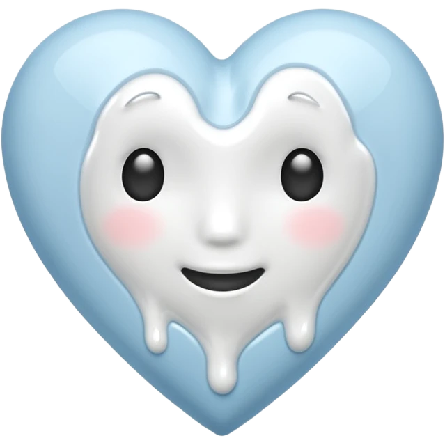 white heart melting emoji