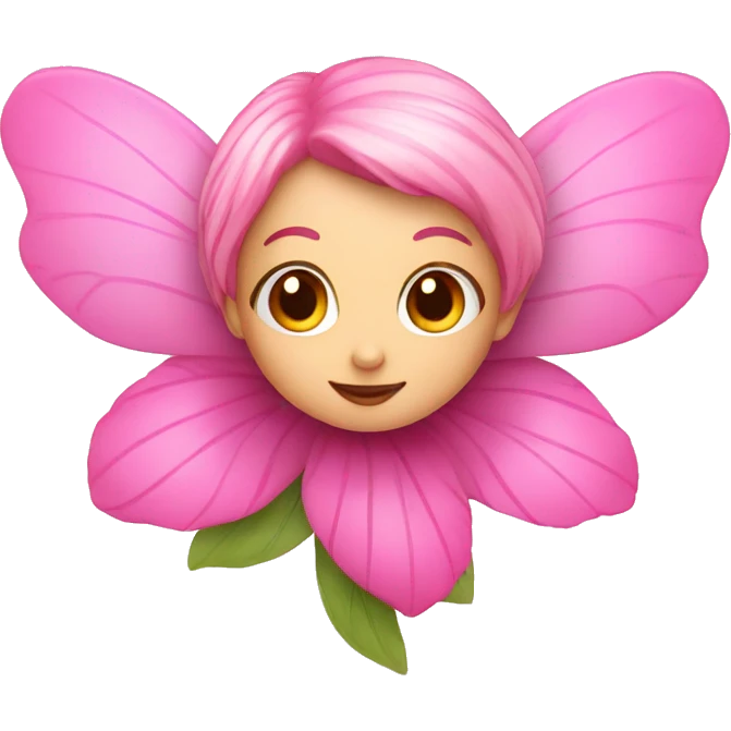Pink fairy on a flower emoji