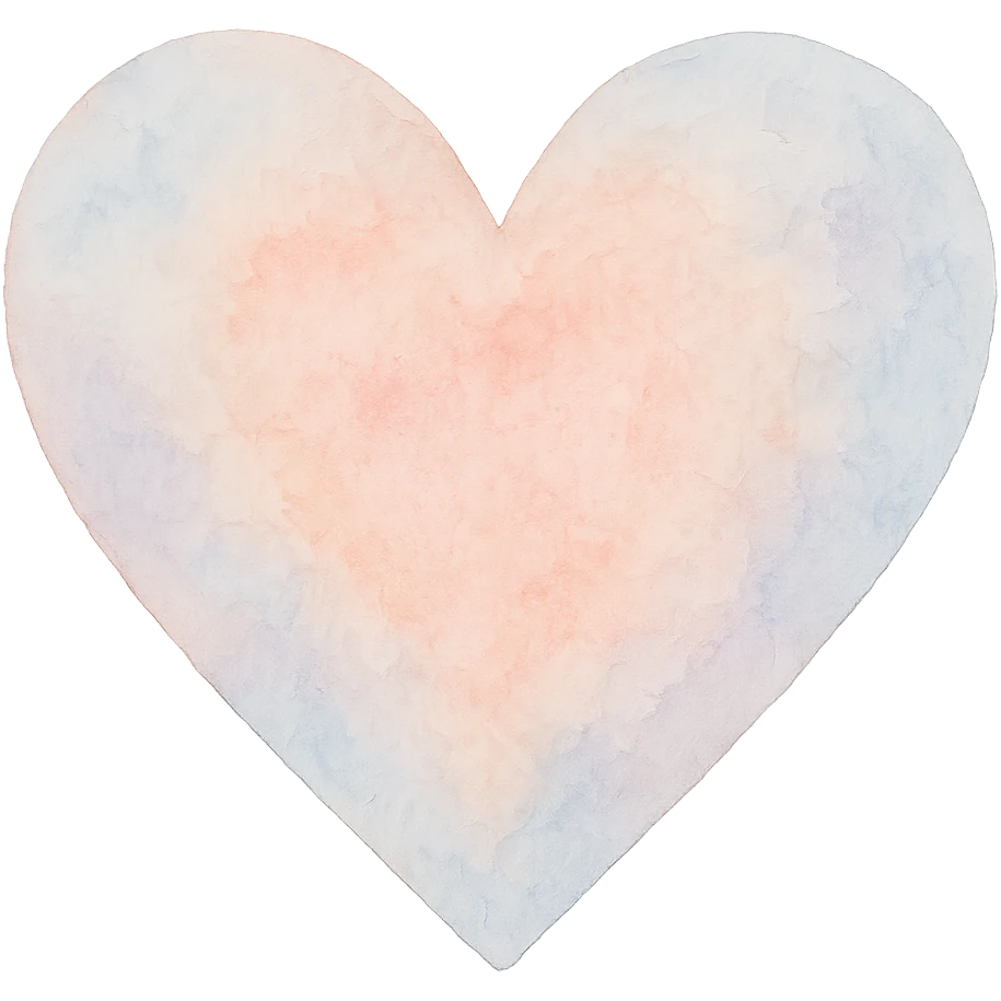 heart with a soft watercolor wash emoji