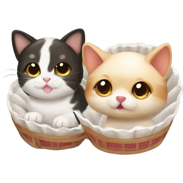 Puppy and cat dim sum emoji