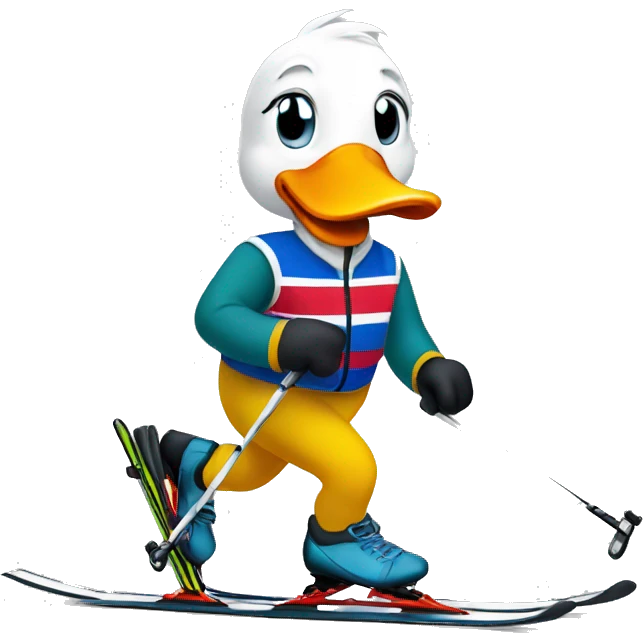 Duck Nordic skiing emoji