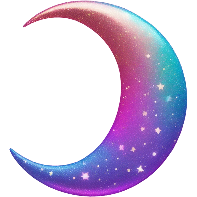 Lisa frank glitter crescent moon emoji