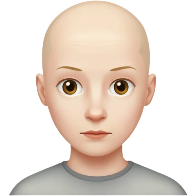 noface no gender yüzü tamamen açık gerçekçi ve gri kel ve başı açık  emoji