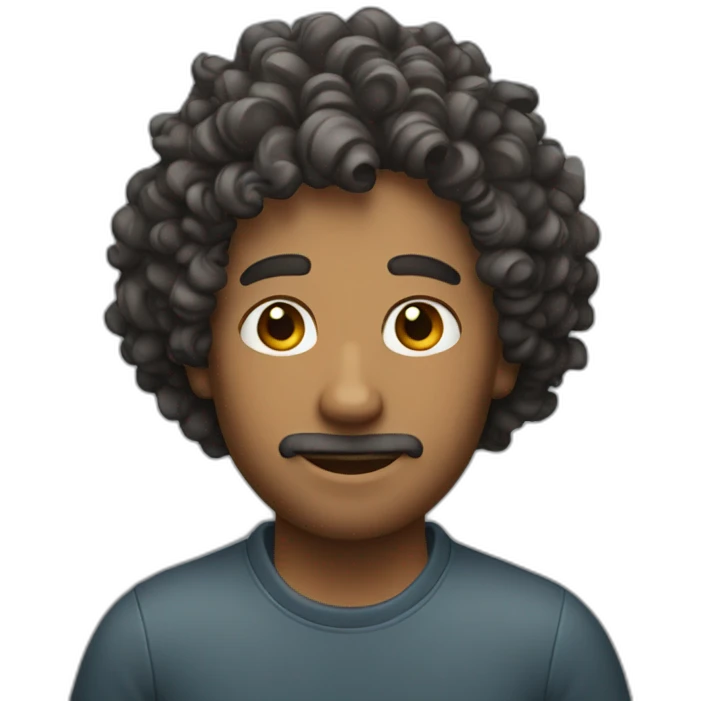 A man with curly hair emoji