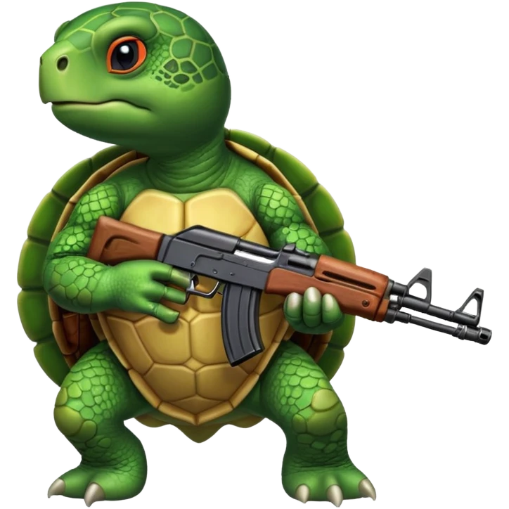 Turtle with a AK-47 emoji
