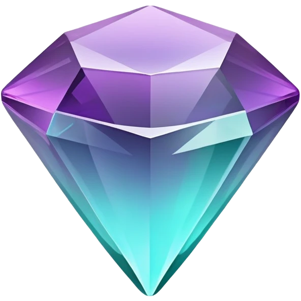glossy play button with alexandrite crystal texture, color change from teal to violet emoji