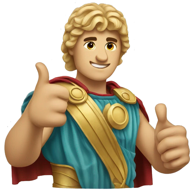 Alexander the Great shows thumbs up emoji